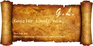 Geszler Lavínia névjegykártya